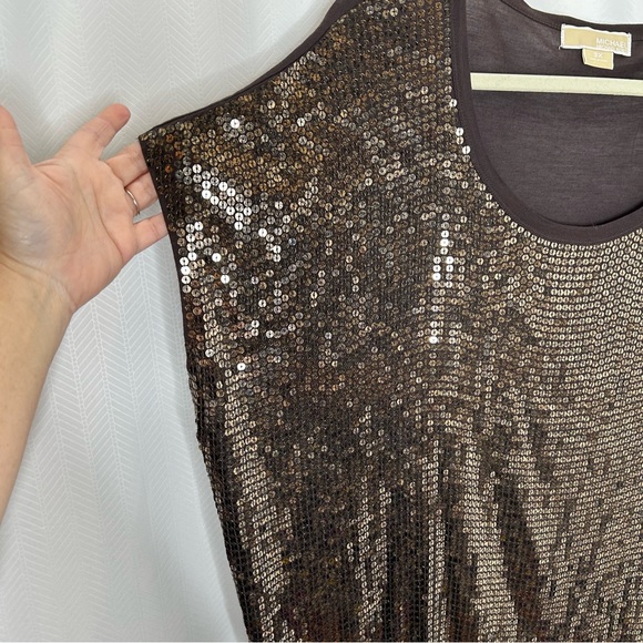 Michael Michael Kors brown sequins top - Picture 3 of 6